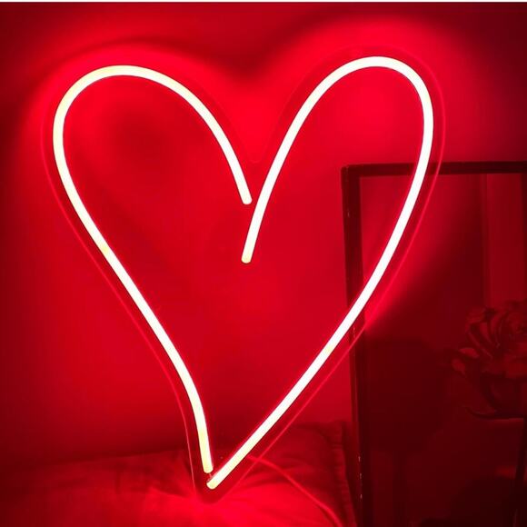Neon Sign Red Dimmable Neon Lights Wall Decor Aesthetic Signs Bedroom Room - Picture 1 of 6